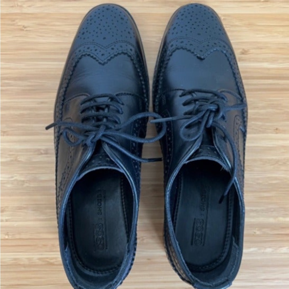 Worn only once, Lace-up Leather Brogue Shoes. 
Asos